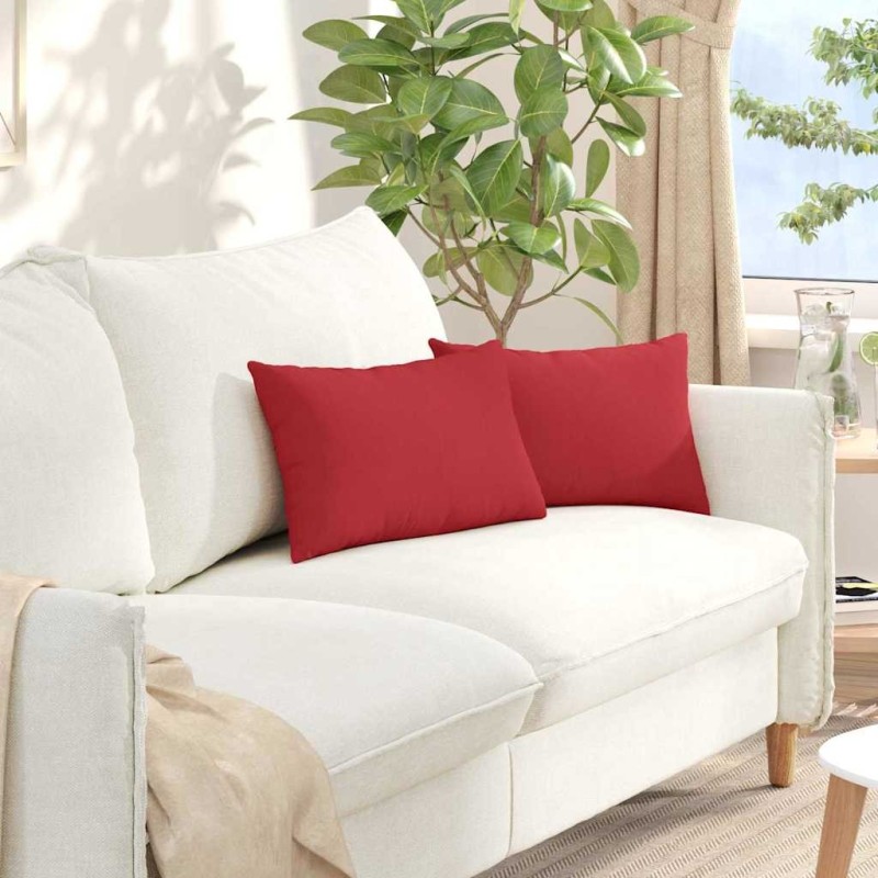 Coussins de canapé 2 pcs Rouge 50 x 30 cm tissu 521660521660