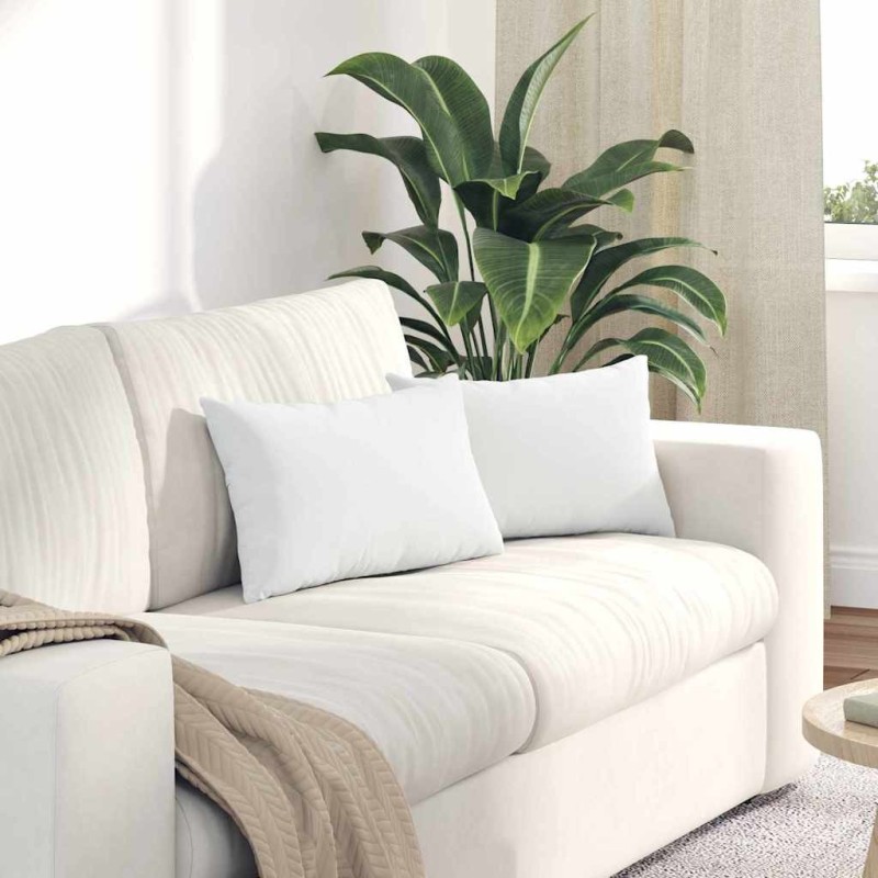 Coussins de canapé 2 pcs Blanc 50 x 30 cm tissu 521661521661