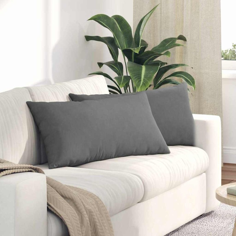 Coussins de canapé 2 pcs Gris foncé 80 x 40 cm tissu 521663521663