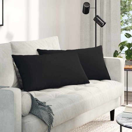 Coussins de canapé 2 pcs Noir 80 x 40 cm tissu 521664521664