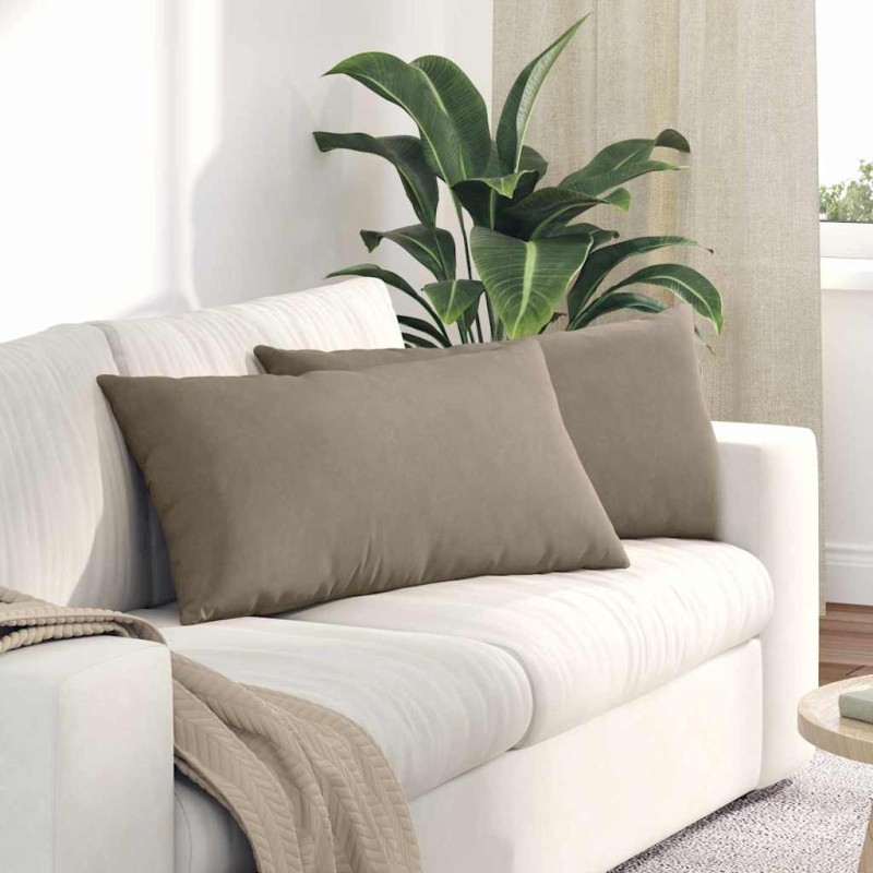 Coussins de canapé 2 pcs Taupe 80 x 40 cm tissu 521666521666