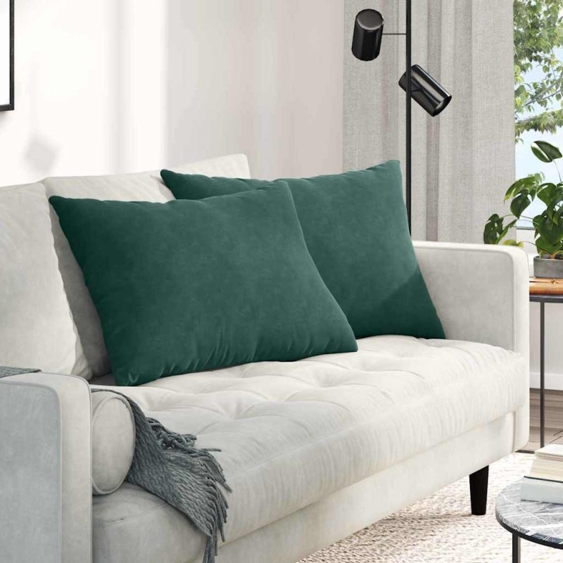 Coussins de canapé 2 pcs Vert foncé 70 x 50 cm 521670521670