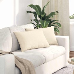 Coussins de canapé 2 pcs Crème 60 x 40 cm 521675521675