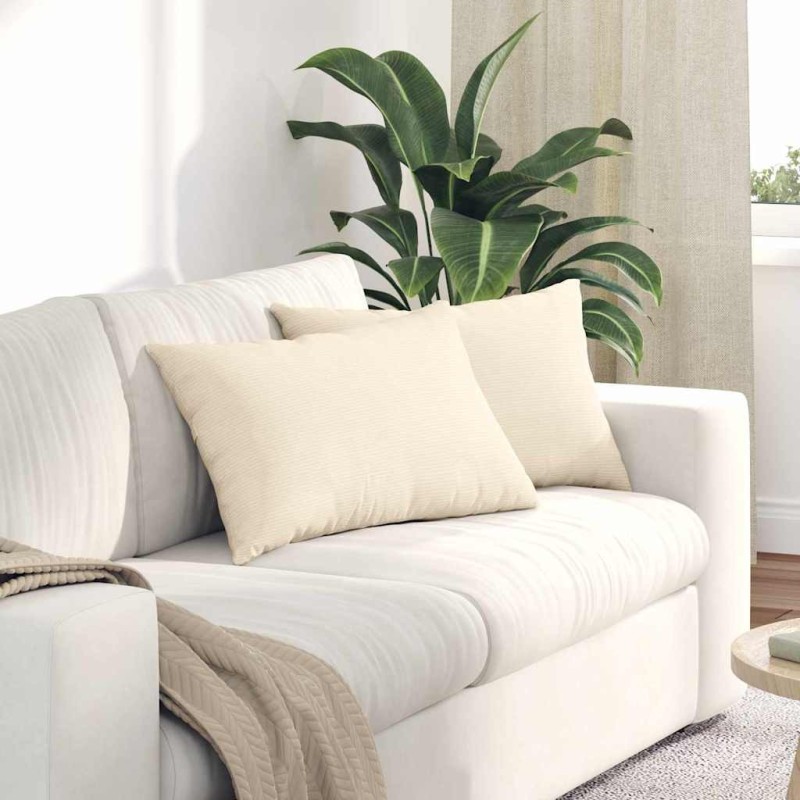 Coussins de canapé 2 pcs Crème 60 x 40 cm 521675521675
