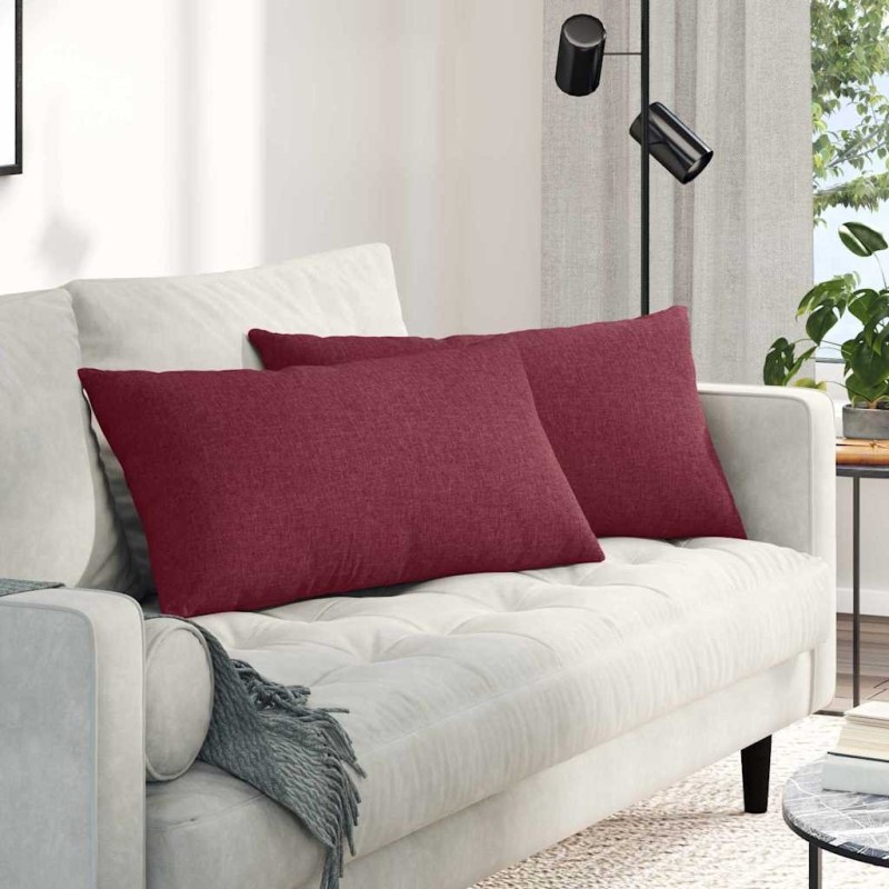 Coussins de canapé 2 pcs Bordeaux 80 x 40 cm tissu 521678521678