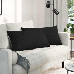 Coussins de canapé 2 pcs Noir 80 x 40 cm tissu 521679521679