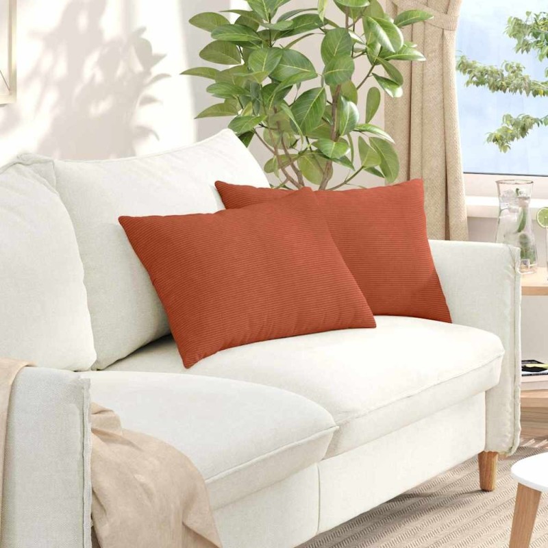 Coussins de canapé 2 pcs Rouge orange 60 x 40 cm 521682521682