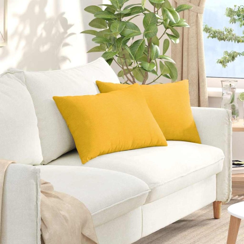 Coussins de canapé 2 pcs Jaune clair 60 x 40 cm 521683521683