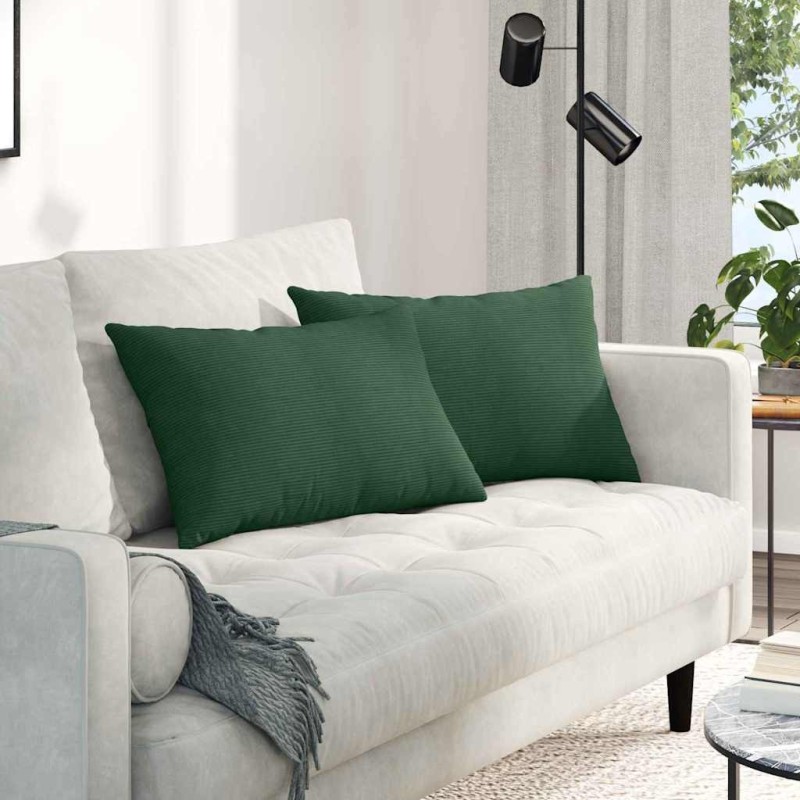 Coussins de canapé 2 pcs Vert foncé 60 x 40 cm 521684521684