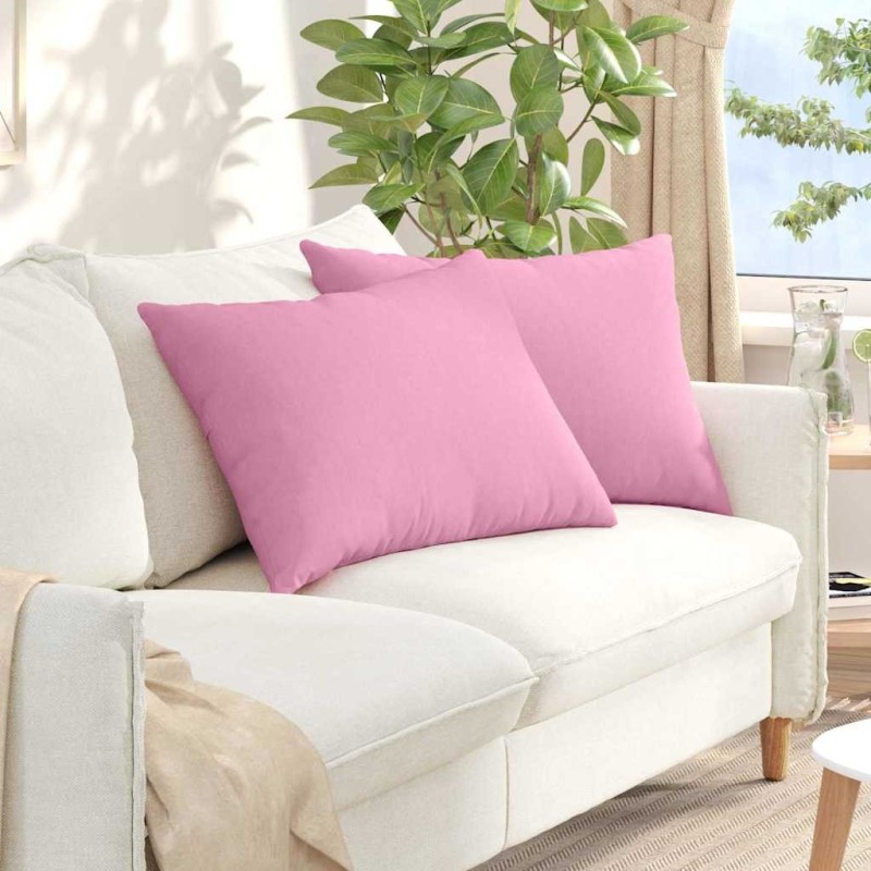 Coussins de canapé 2 pcs Rose 70 x 50 cm tissu 521686521686