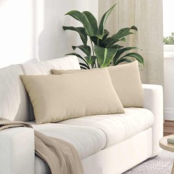 Coussins de canapé 2 pcs Crème 80 x 40 cm tissu 521688521688