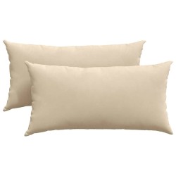 Coussins de canapé 2 pcs Crème 80 x 40 cm tissu 521688521688