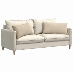Coussins de canapé 2 pcs Crème 80 x 40 cm tissu 521688521688
