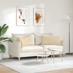 Coussins de canapé 2 pcs Crème 80 x 40 cm tissu 521688521688