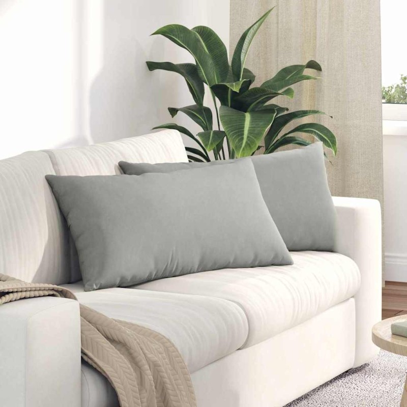 Coussins de canapé 2 pcs Gris clair 80 x 40 cm tissu 521690521690