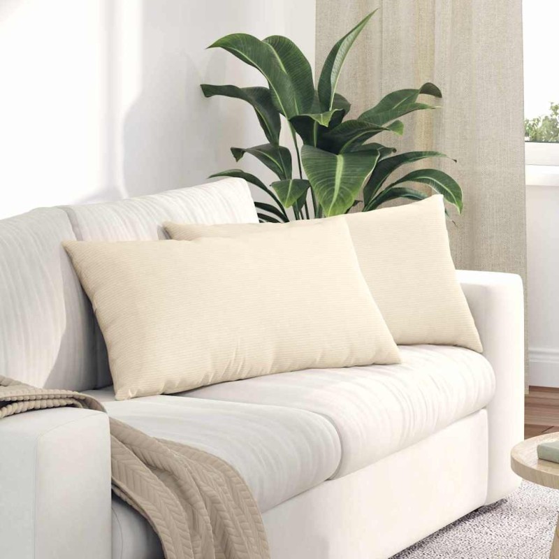 Coussins de canapé 2 pcs Crème 80 x 40 cm 521694521694