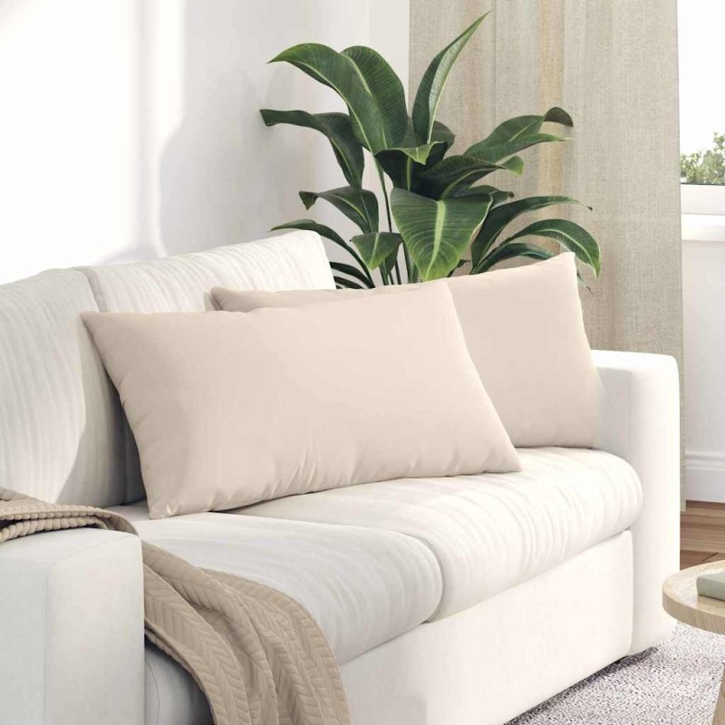 Coussins de canapé 2 pcs Beige 80 x 40 cm tissu 521697521697