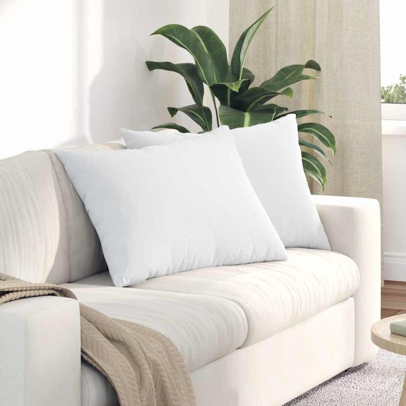 Coussins de canapé 2 pcs Blanc 70 x 50 cm tissu 521698521698