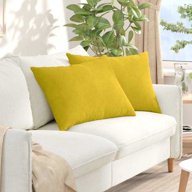 Coussins de canapé 2 pcs Jaune 70 x 50 cm 521700521700
