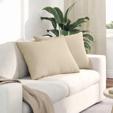 Coussins de canapé 2 pcs Crème 70 x 50 cm tissu 521701521701