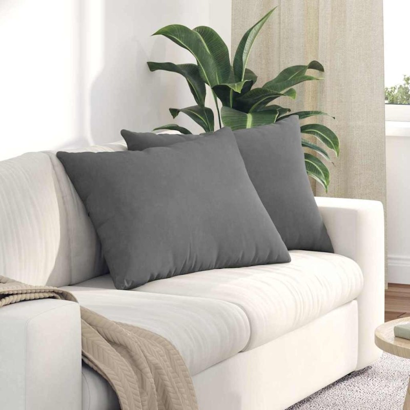 Coussins de canapé 2 pcs Gris foncé 70 x 50 cm tissu 521703521703
