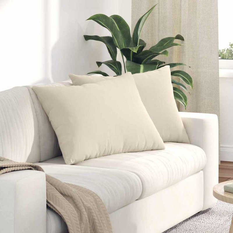 Coussins de canapé 2 pcs Beige 70 x 50 cm tissu 521704521704