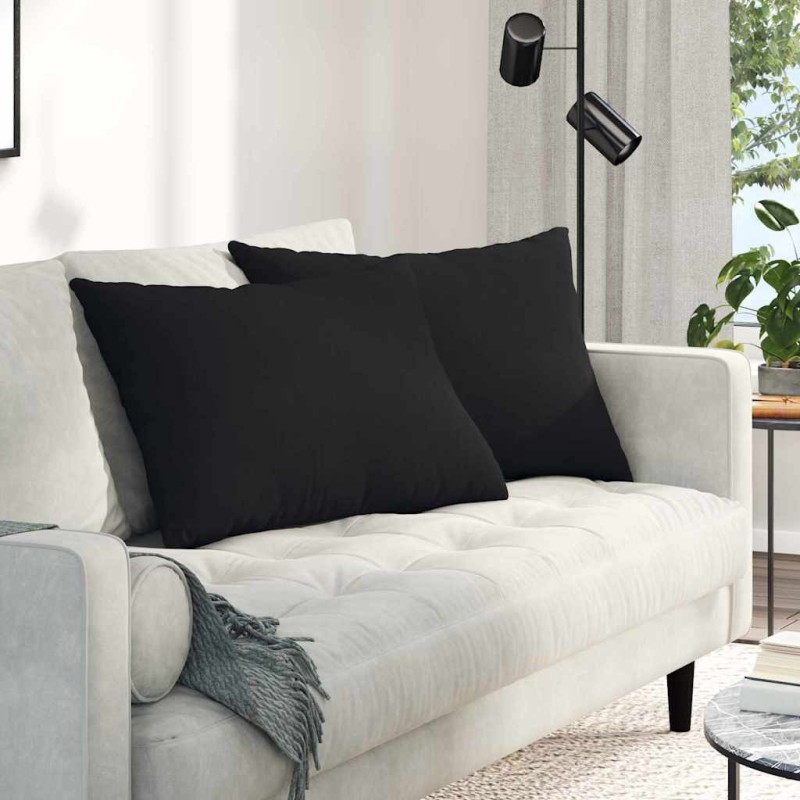 Coussins de canapé 2 pcs Noir 70 x 50 cm tissu 521705521705