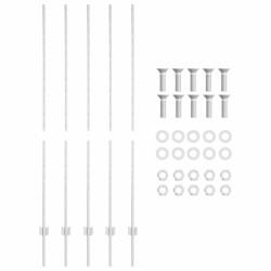 Poteau de clôture. 5 pcs Argenté 150 cm Acier 521716521716