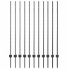 Poteau de clôture. 11 pcs Gris 140 cm Acier 521721521721