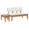 Ensemble banc et table de jardin 2 pcs Crème et marron 521723521723