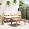 Ensemble banc et table de jardin 2 pcs Crème et marron 521725521725