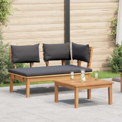 Ensemble banc et table de jardin 2 pcs Gris et marron 521728521728