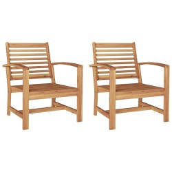 Chaise 2 Pièce Marron 65 x 60 x 76,5 cm Bois de teck massif 521729521729