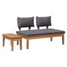 Ensemble banc et table de jardin 2 pcs Gris et marron 521732521732