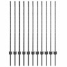 Poteau de clôture. 11 pcs Gris 120 cm Acier 521734521734