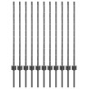 Poteau de clôture. 11 pcs Gris 100 cm Acier 521737521737
