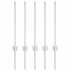 Poteau de clôture. 5 pcs Argenté 60 cm Acier 521739521739