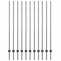 Poteau de clôture. 11 pcs Gris 160 cm Acier 521748521748