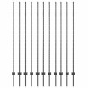 Poteau de clôture. 11 pcs Gris 160 cm Acier 521748521748