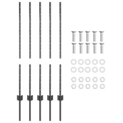 Poteau de clôture. 5 pcs Gris 100 cm Acier 521749521749