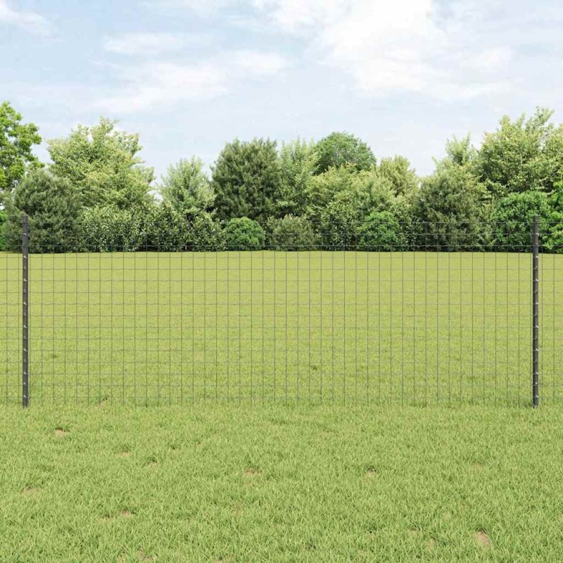 Poteau de clôture. 5 pcs Gris 80 cm Acier 521750521750