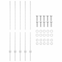 Poteau de clôture. 5 pcs Argenté 140 cm Acier 521754521754