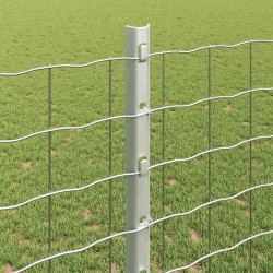 Poteau de clôture. 11 pcs Argenté 120 cm Acier 521755521755