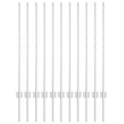 Poteau de clôture. 11 pcs Argenté 100 cm Acier 521757521757