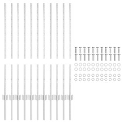 Poteau de clôture. 11 pcs Argenté 100 cm Acier 521757521757