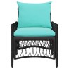 Chaise de jardin avec coussin Noir 73 x 61 x 77 cm polyrotin 521766521766