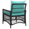 Chaise de jardin avec coussin Noir 73 x 61 x 77 cm polyrotin 521766521766