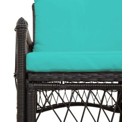 Chaise de jardin avec coussin Noir 73 x 61 x 77 cm polyrotin 521766521766