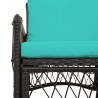 Chaise de jardin avec coussin Noir 73 x 61 x 77 cm polyrotin 521766521766