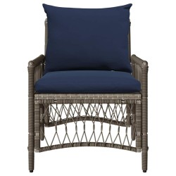 Chaise de jardin avec coussin Gris 73 x 61 x 77 cm polyrotin 521767521767